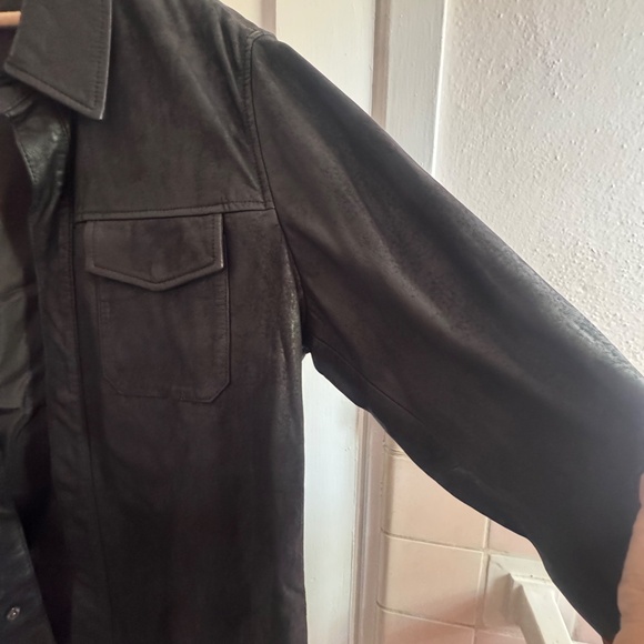 VELEZ Men's XL Black Genuine Lux Leather Bomber Jacket- Worn Once - Picture 7 of 8